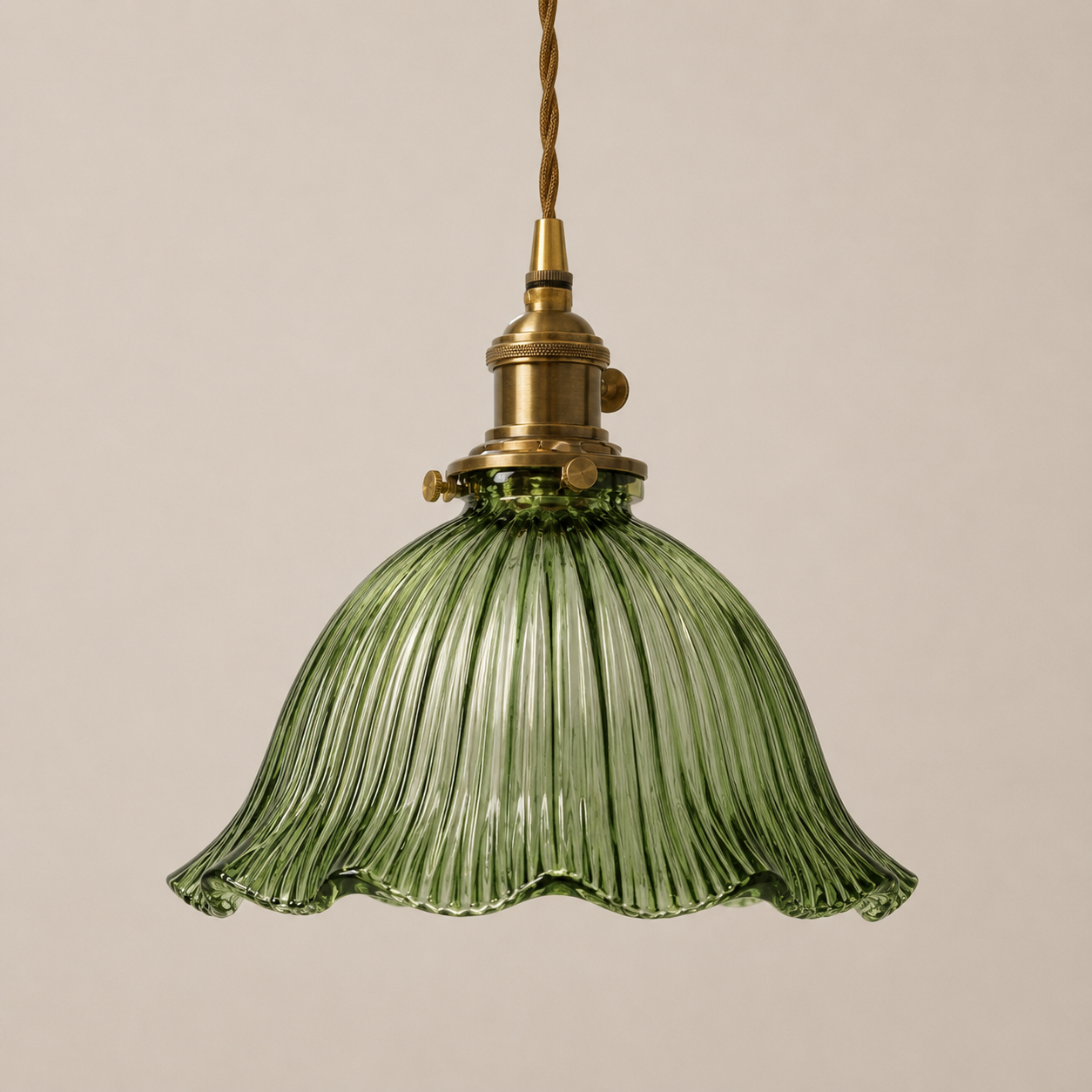 Elin | Ribbed Petal Glass Pendant