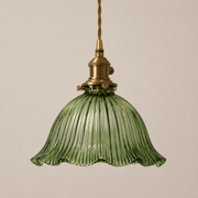 Elin | Ribbed Petal Glass Pendant