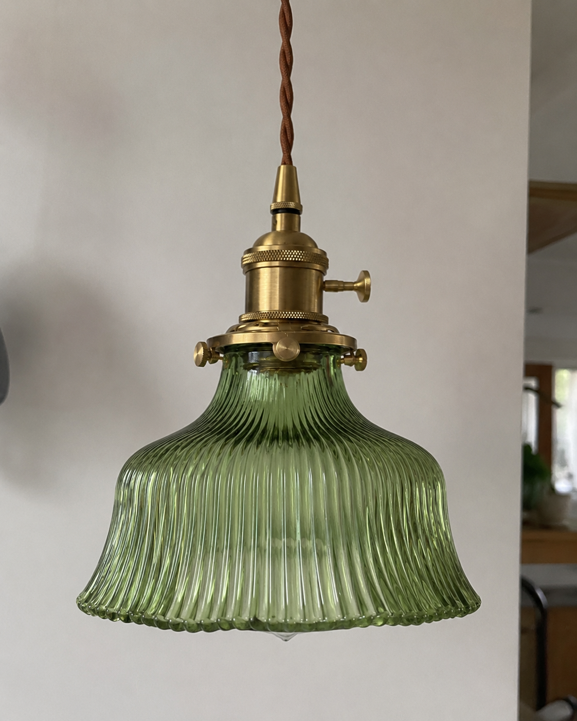 Elin | Ribbed Petal Glass Pendant