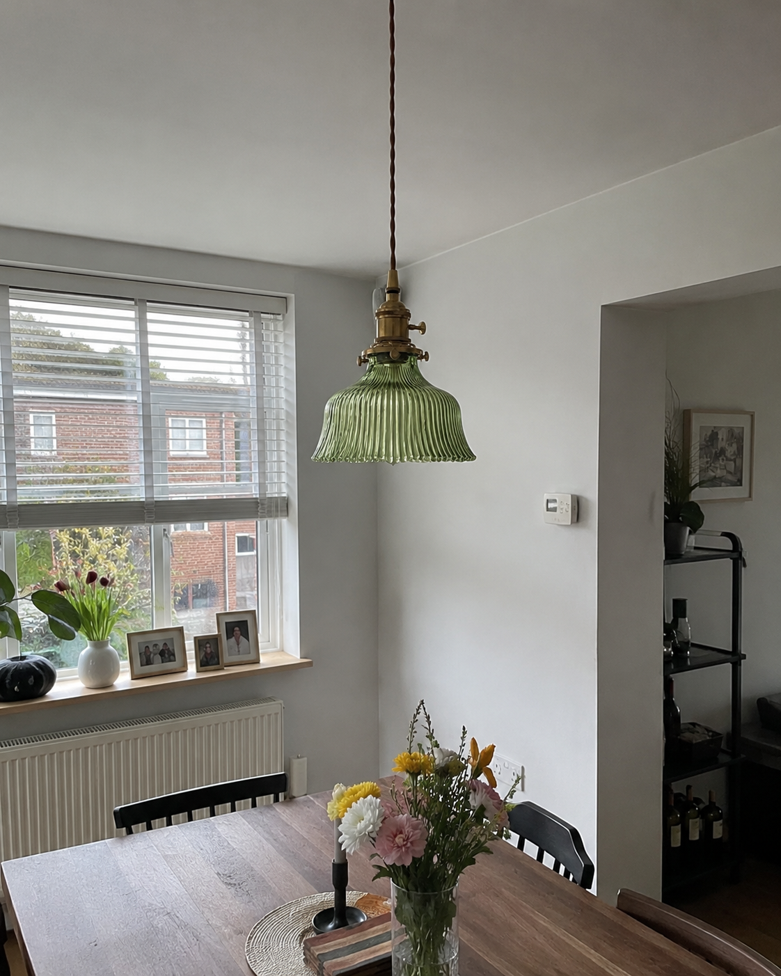 Elin | Ribbed Petal Glass Pendant