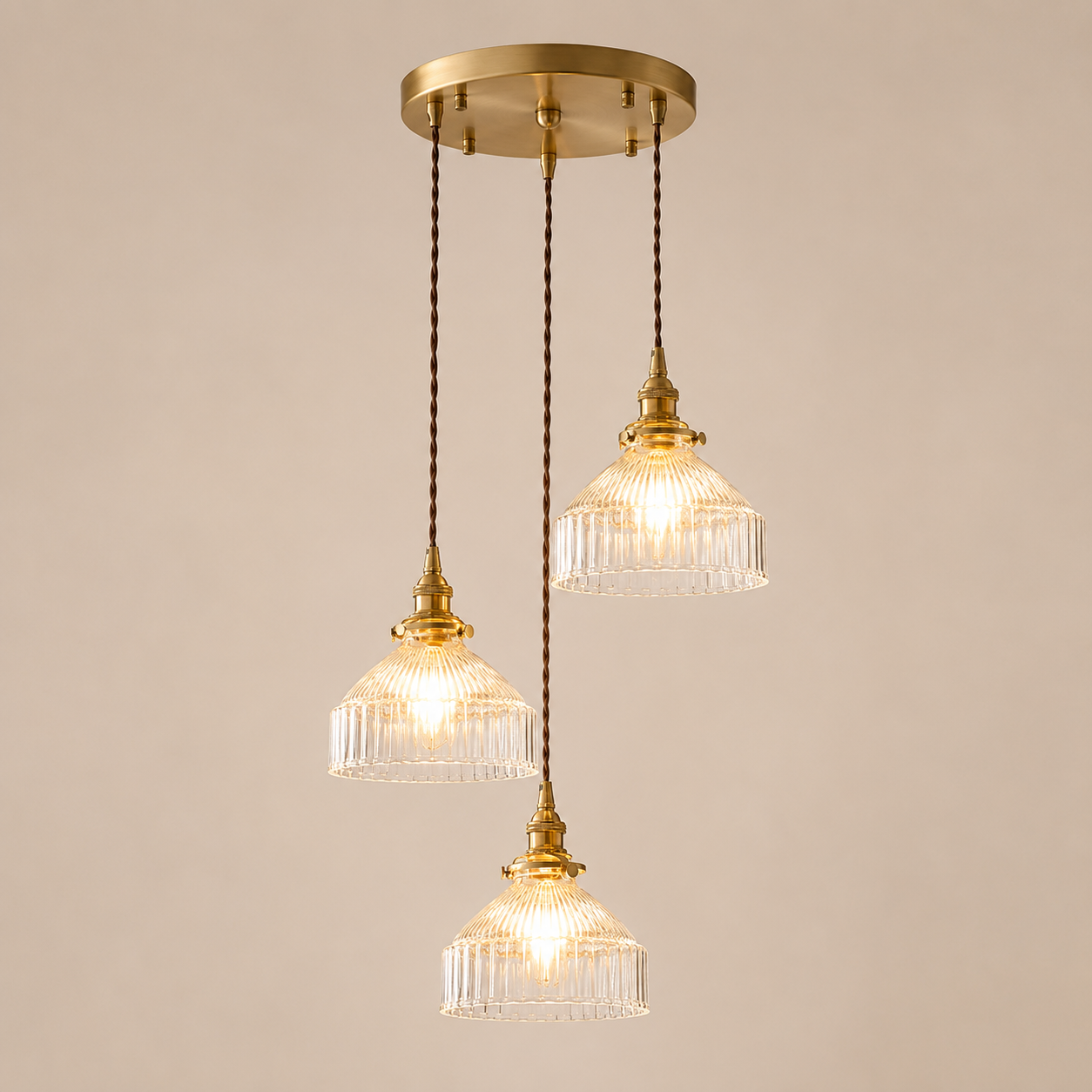 Sylvie | Ribbed Glass Pendant