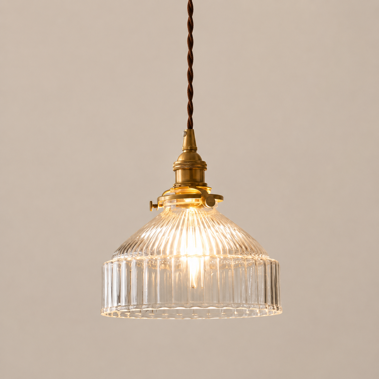 Sylvie | Ribbed Glass Pendant