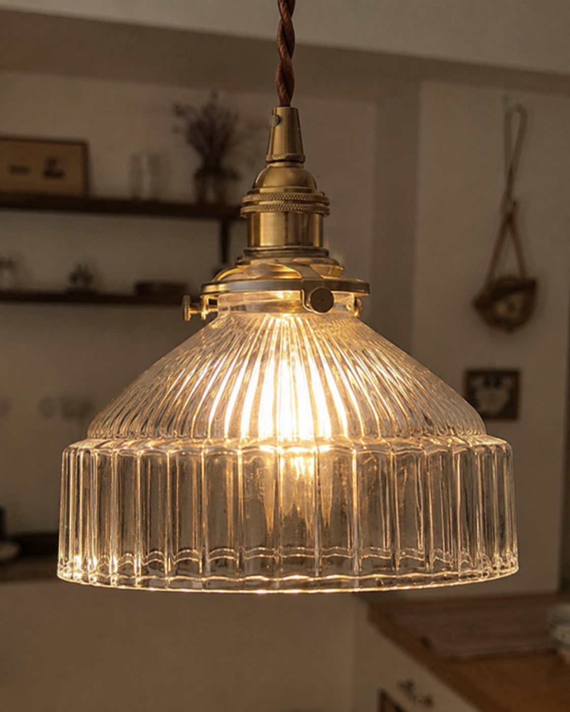 Sylvie | Ribbed Glass Pendant
