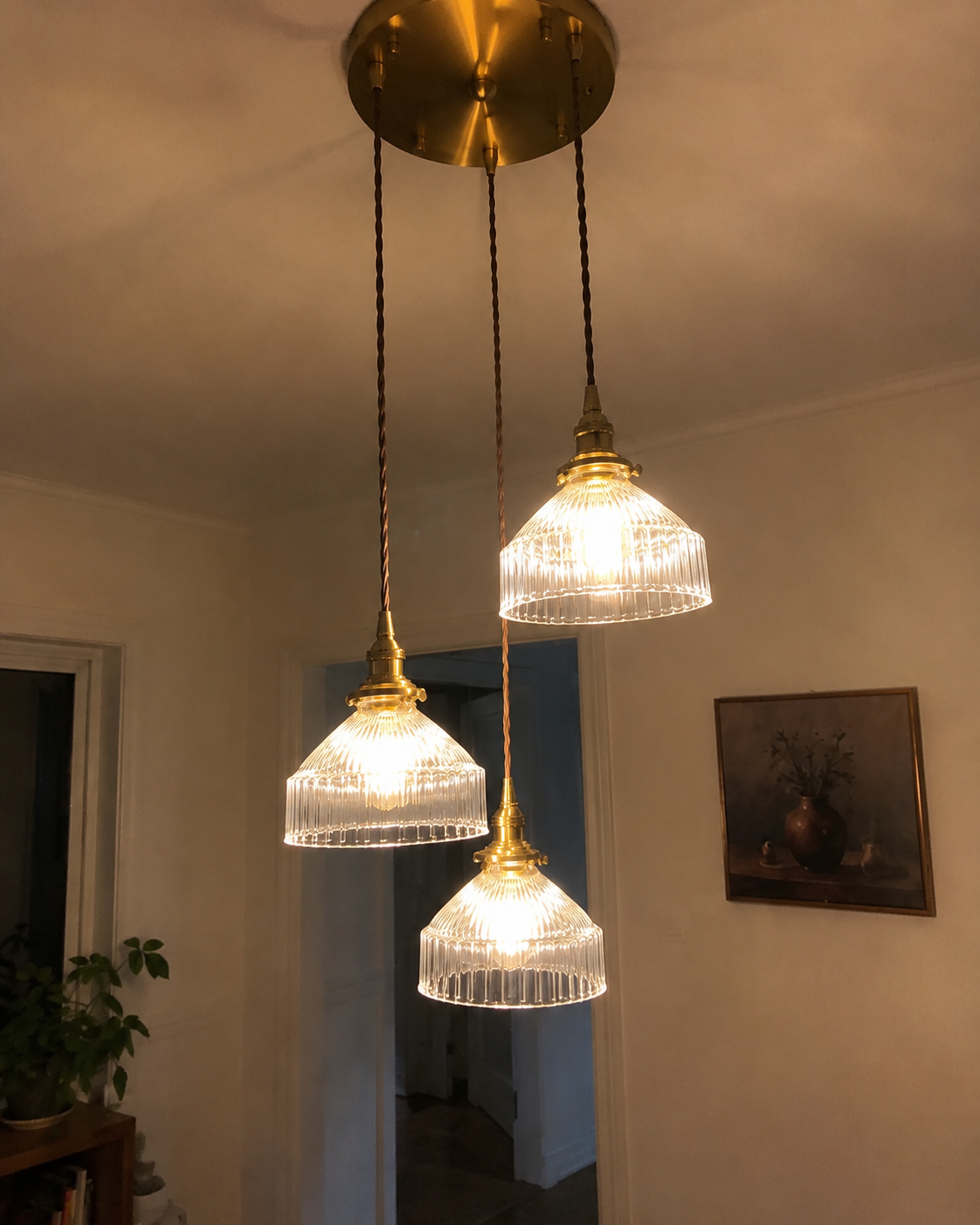 Sylvie | Ribbed Glass Pendant