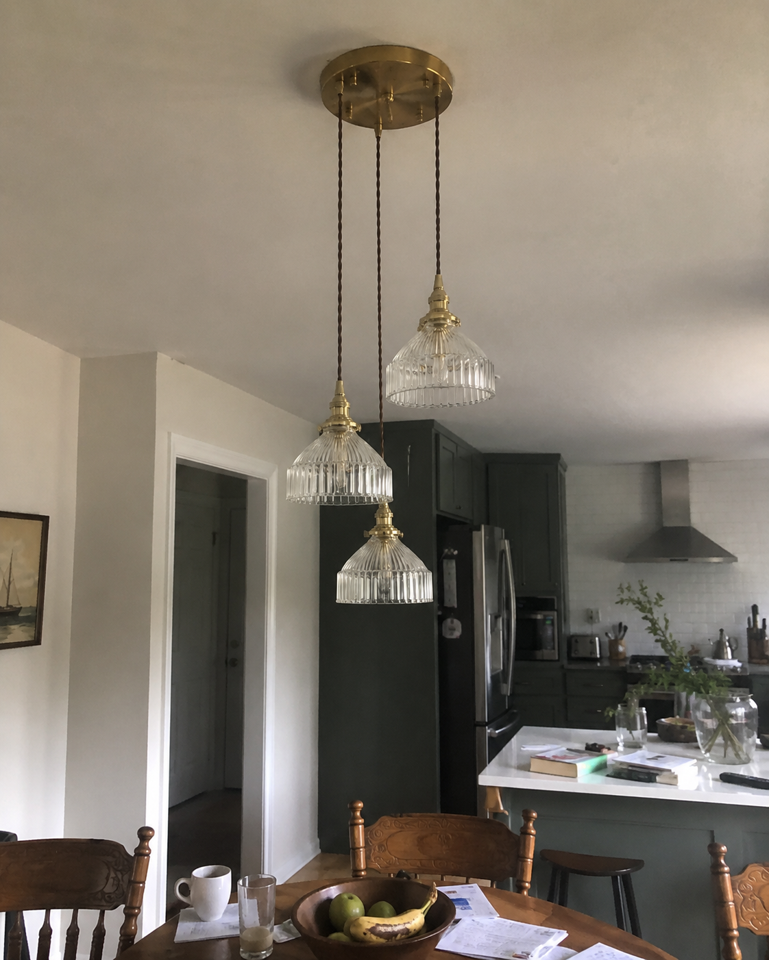 Sylvie | Ribbed Glass Pendant