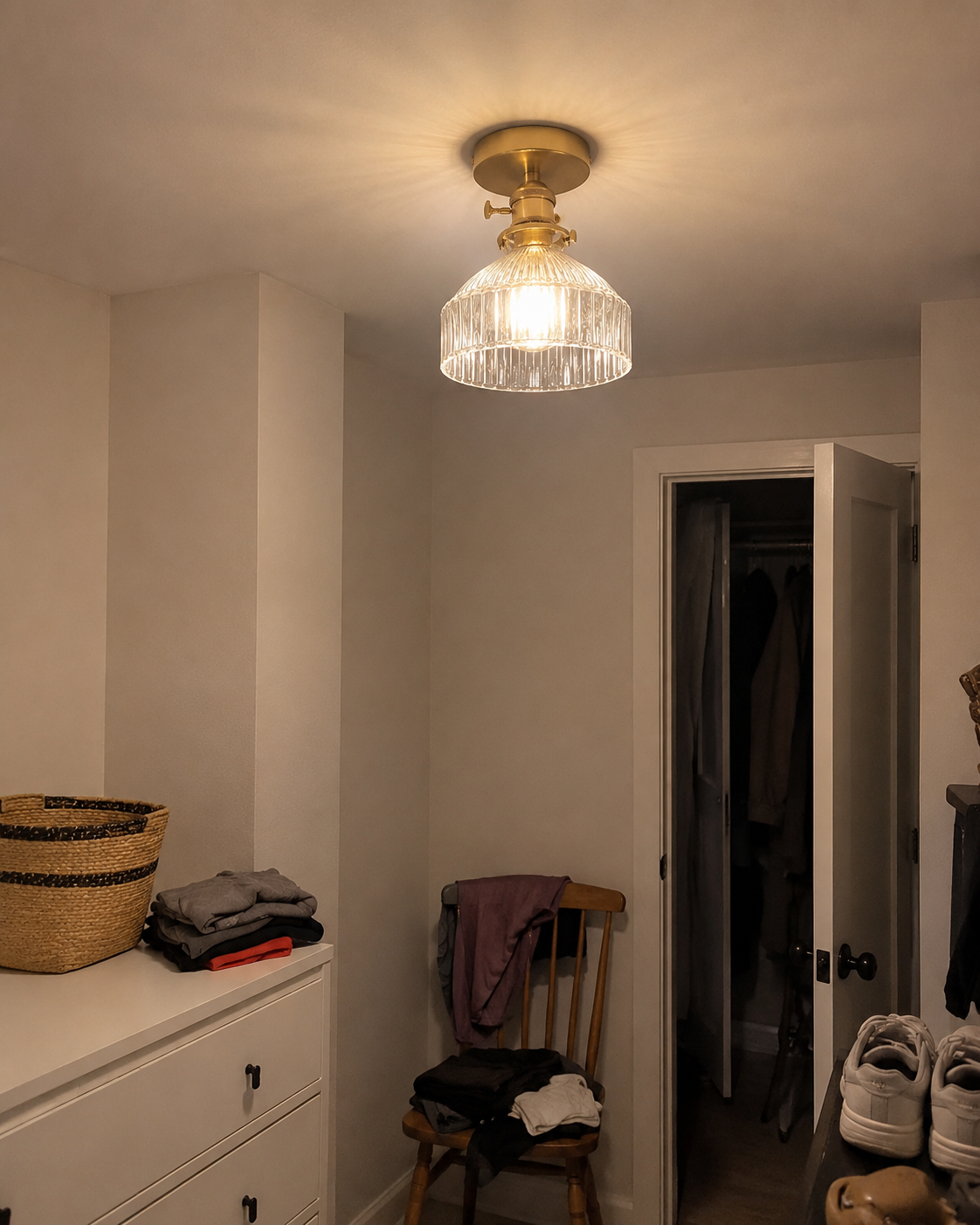 Odette | Ribbed Glass Flush Mount