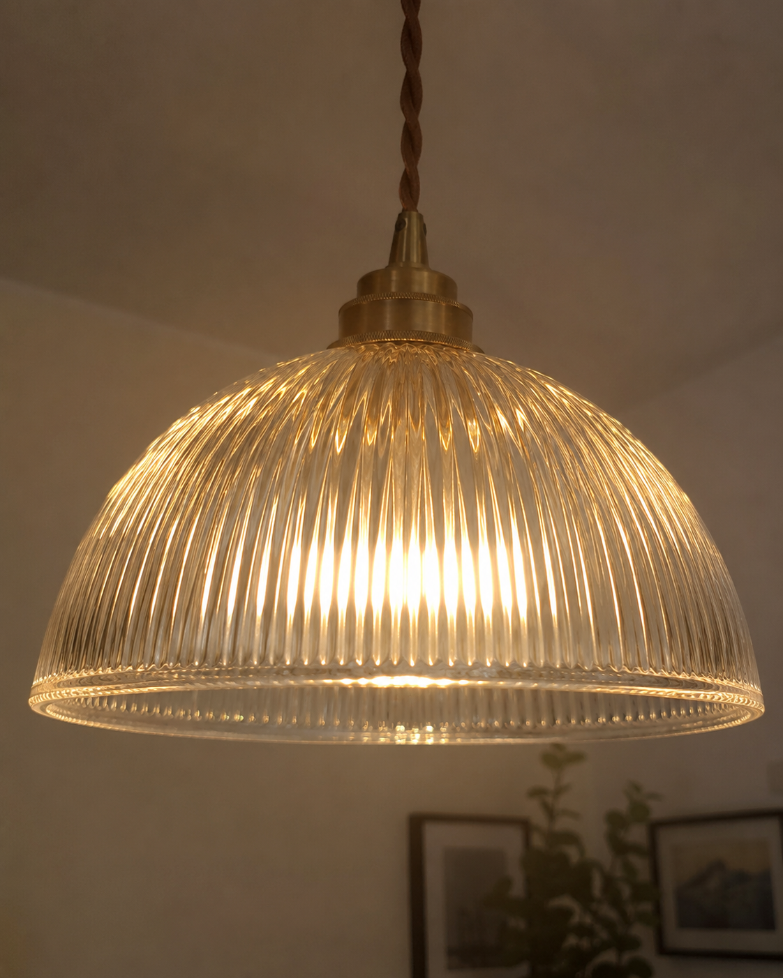 Coralie | Ribbed Glass Dome Pendant