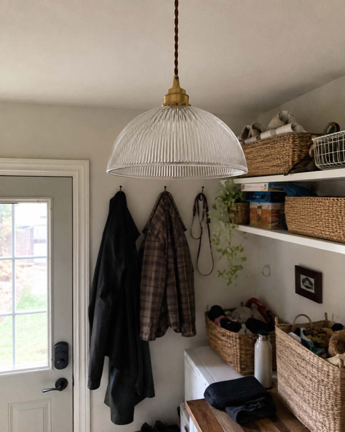 Coralie | Ribbed Glass Dome Pendant