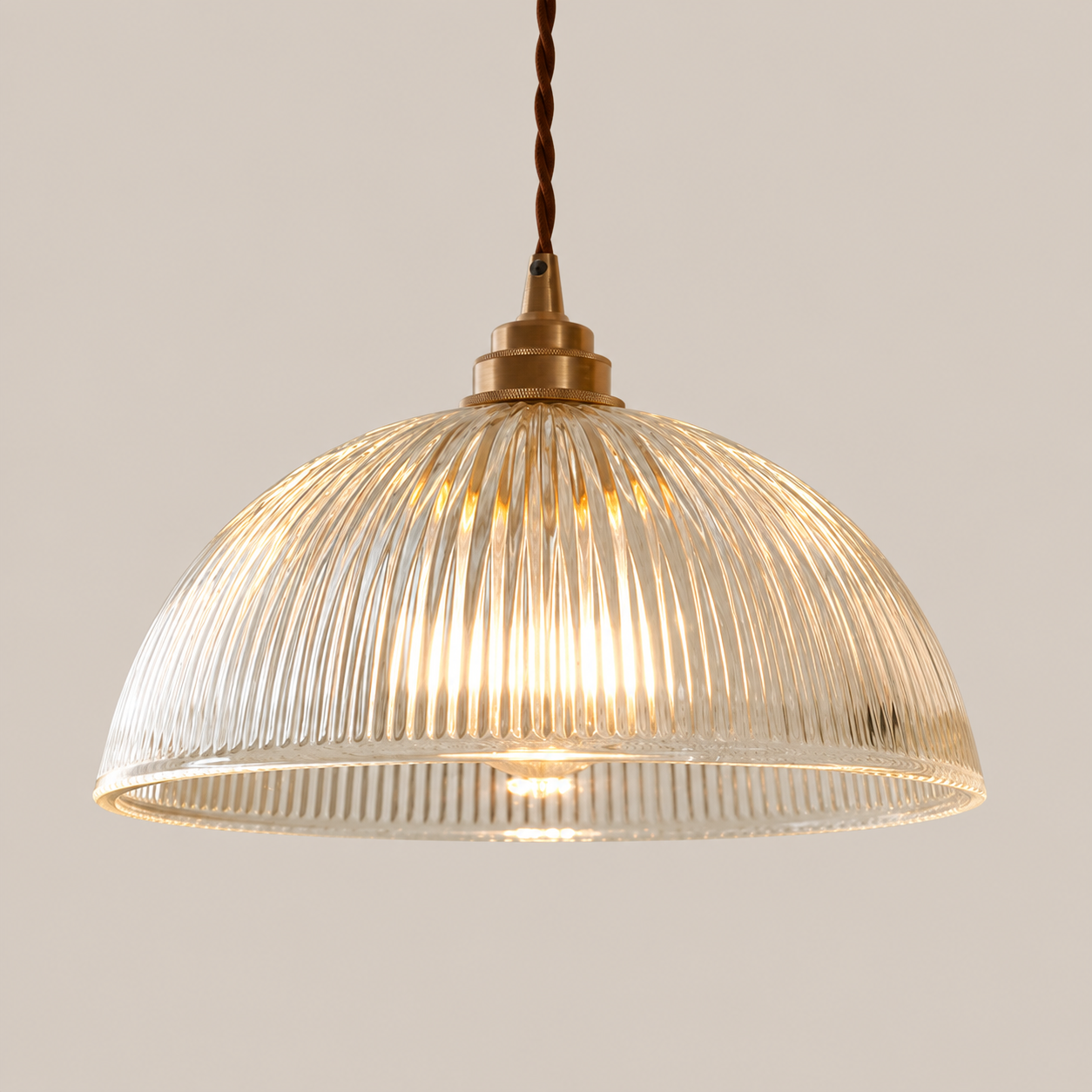 Coralie | Ribbed Glass Dome Pendant