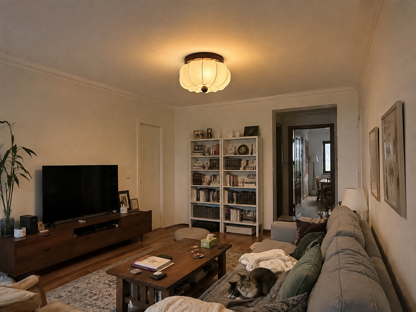 Claire | Pleated Petal Ceiling Light