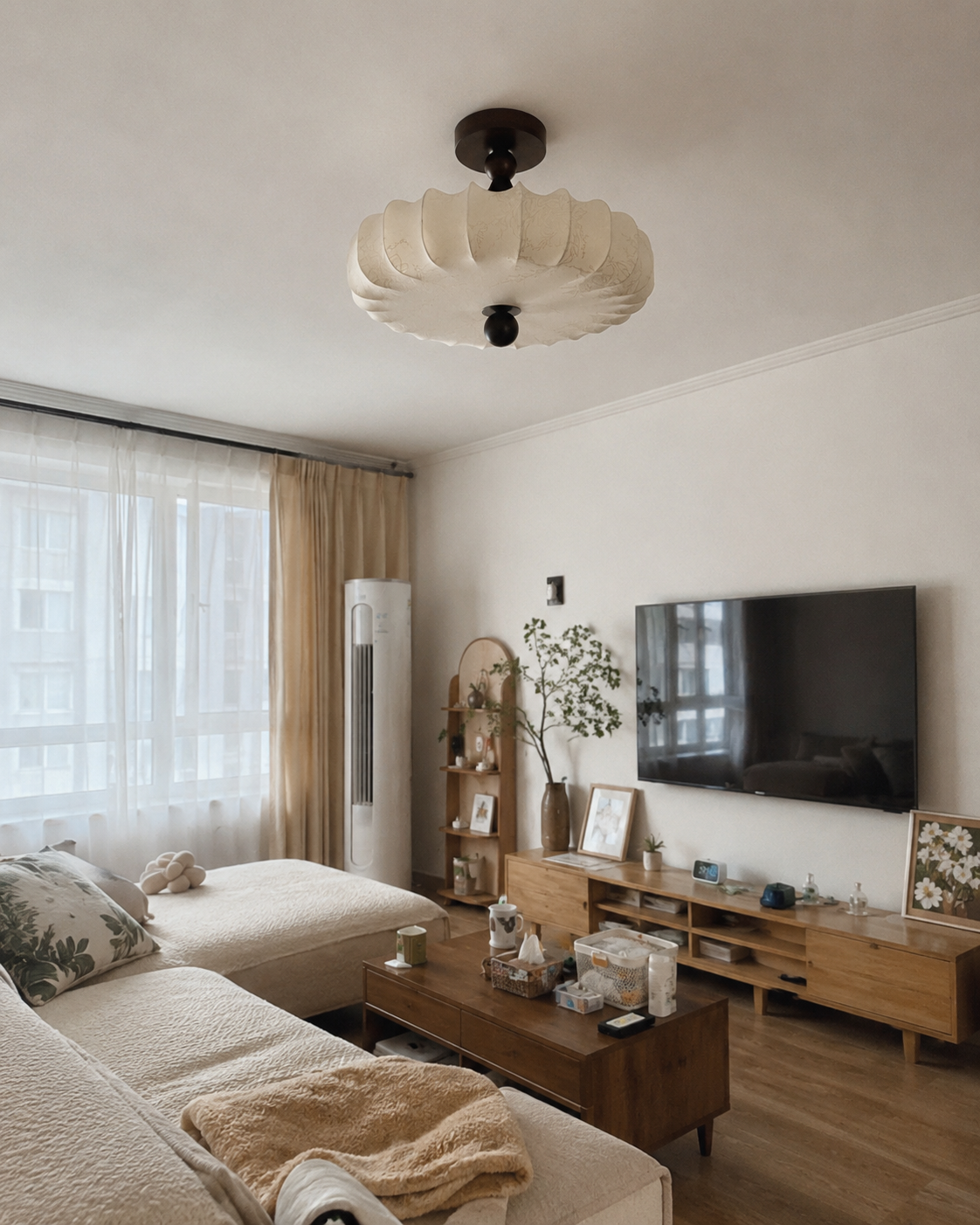 Amelie | Pleated Petal Flush Mount