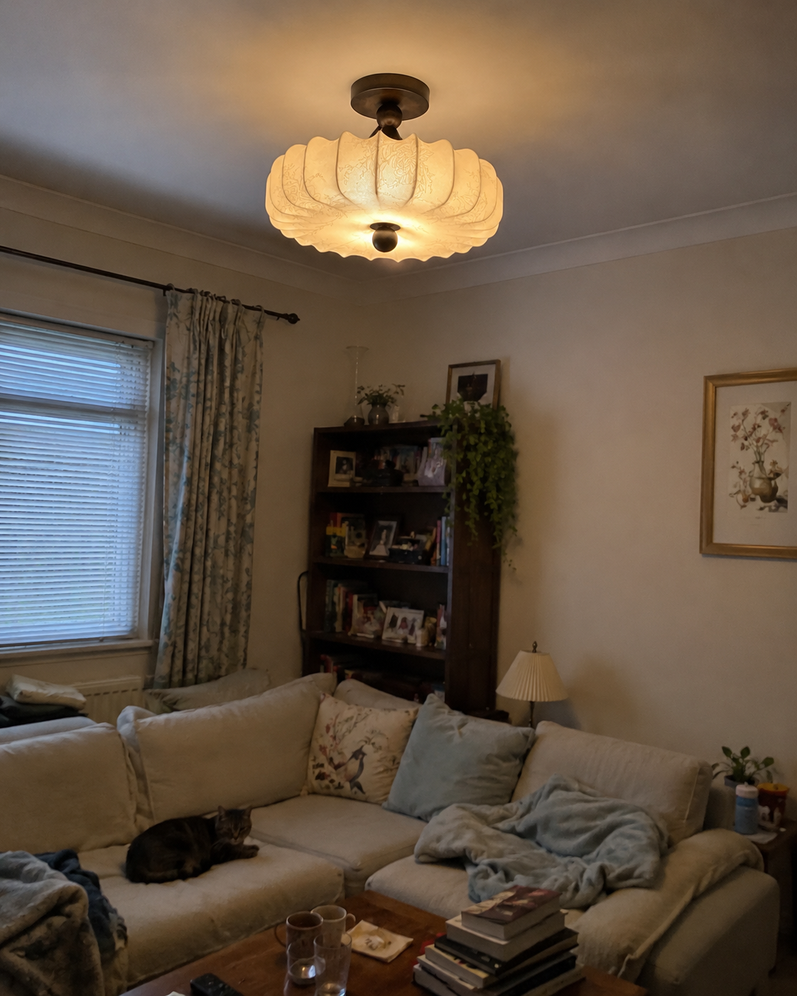 Amelie | Pleated Petal Flush Mount