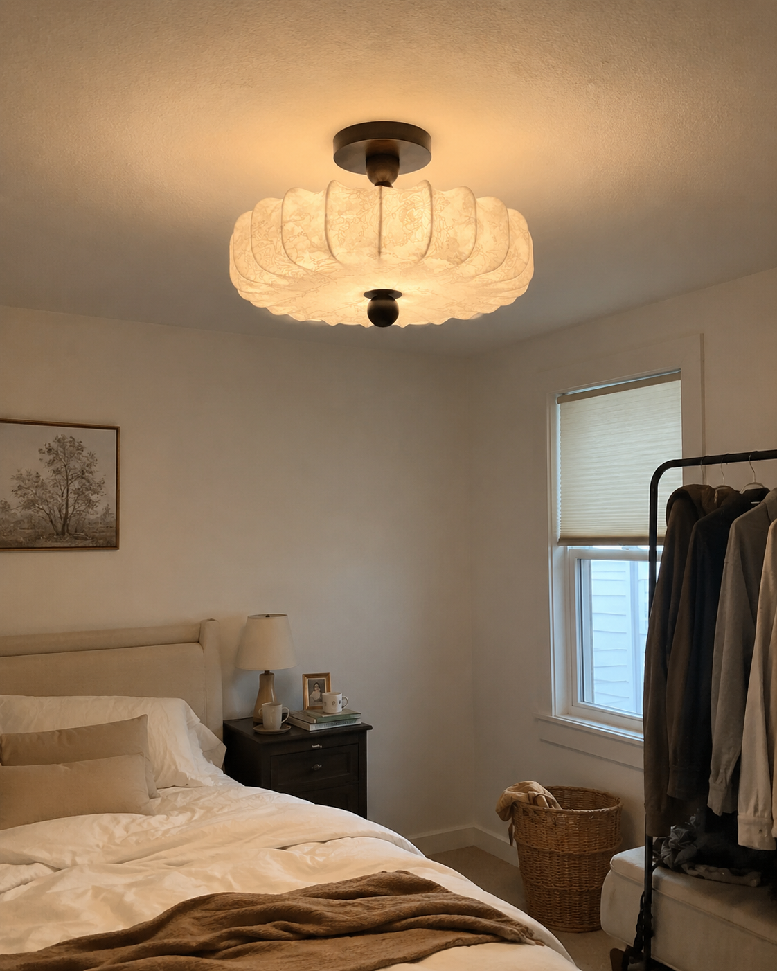 Amelie | Pleated Petal Flush Mount