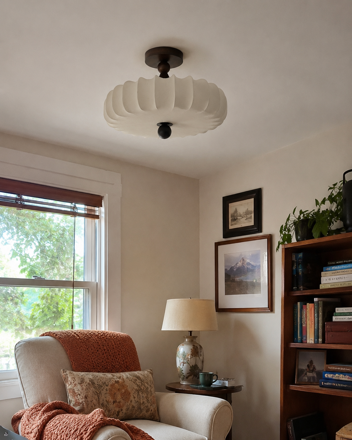 Amelie | Pleated Petal Flush Mount