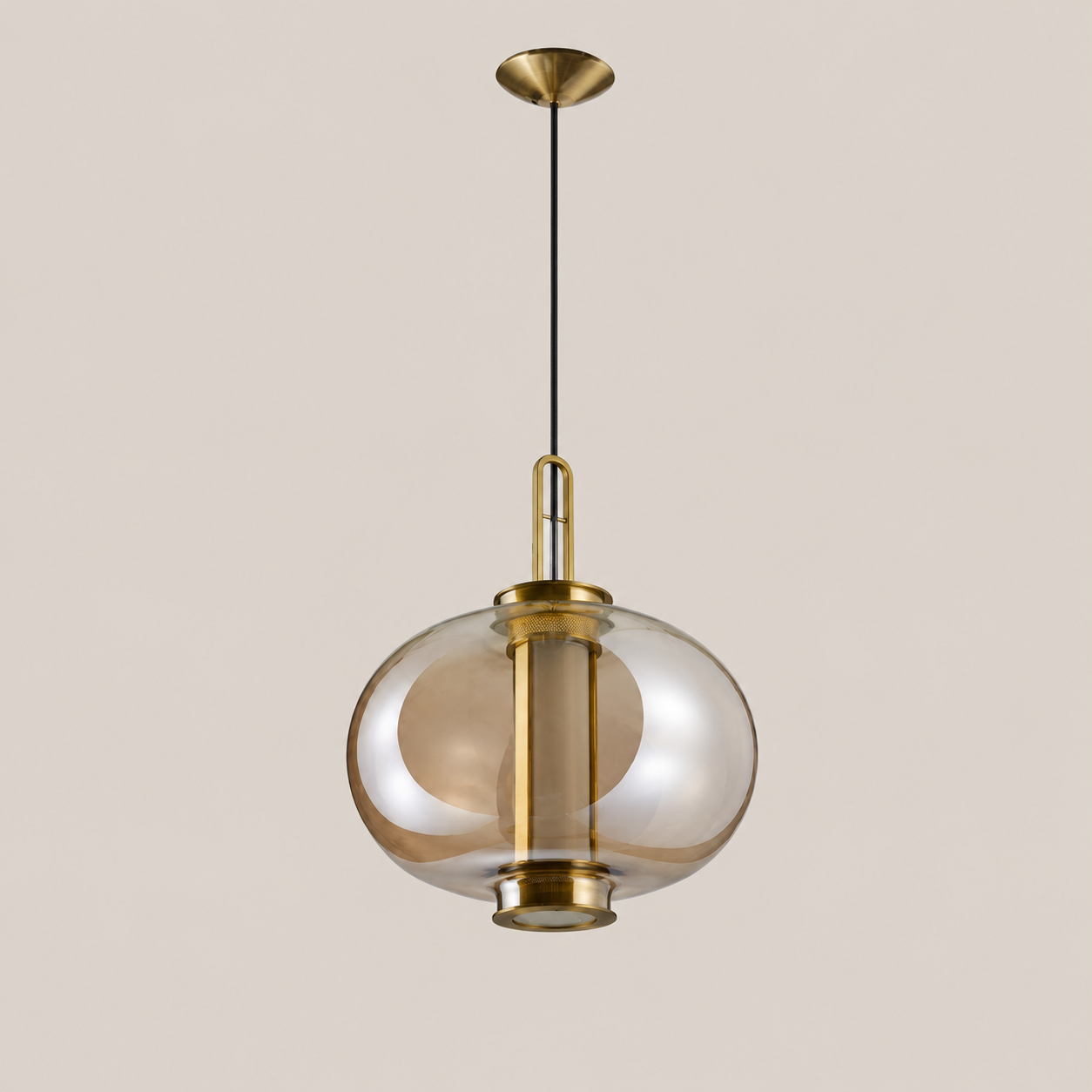 Genevieve | Amber Glass Lantern Pendant