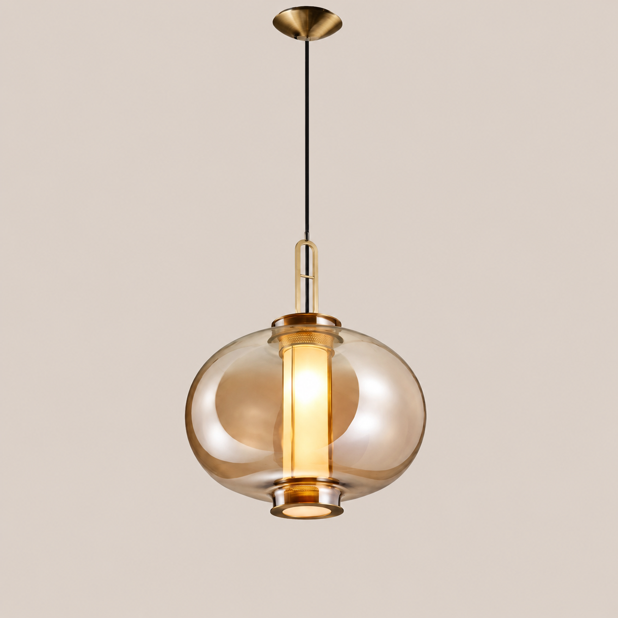 Genevieve | Amber Glass Lantern Pendant