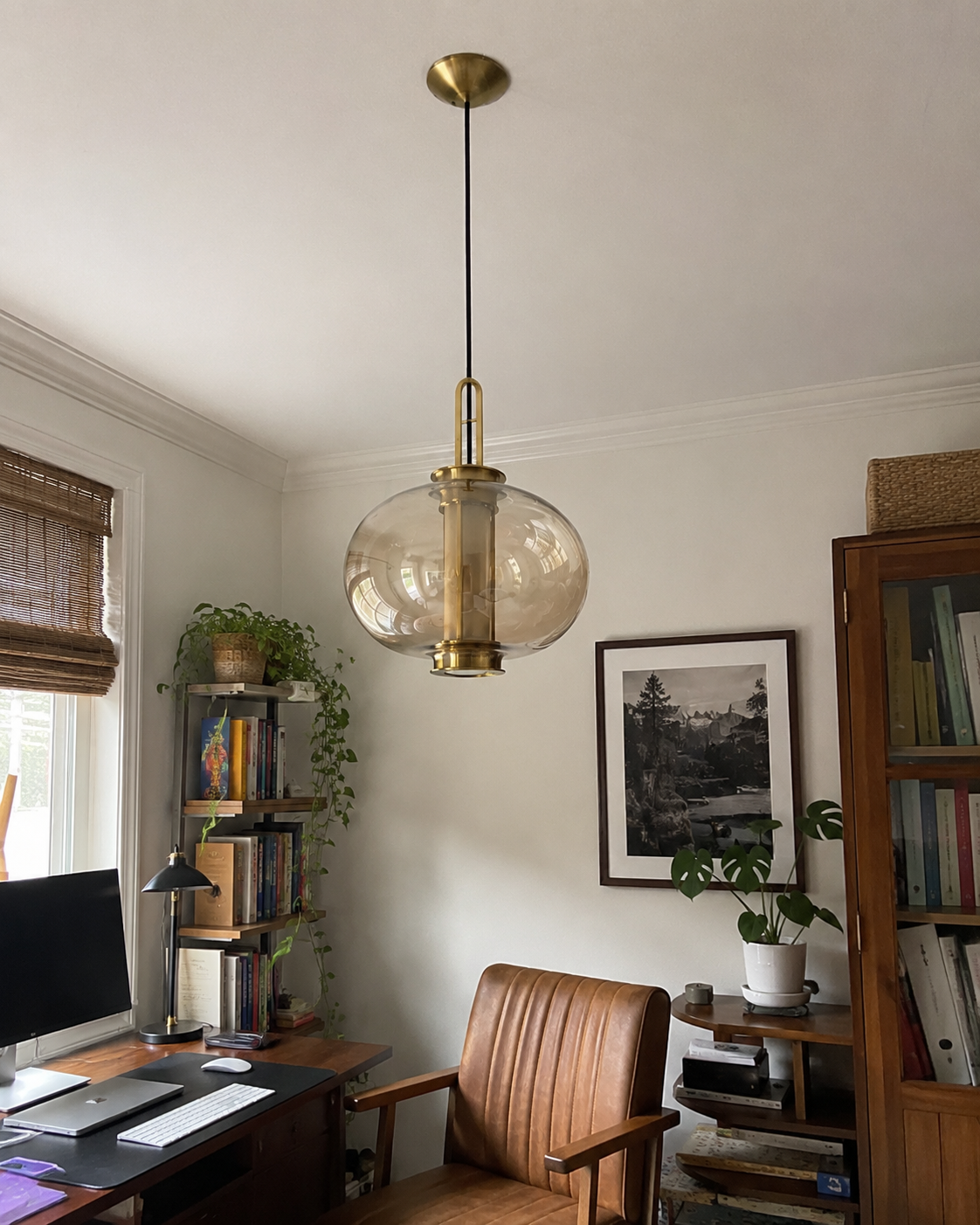 Genevieve | Amber Glass Lantern Pendant
