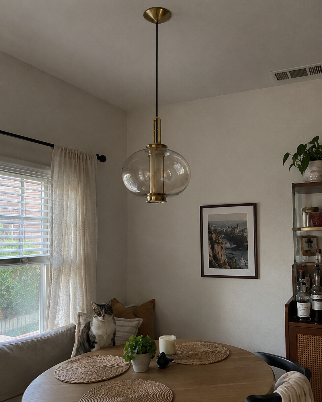 Genevieve | Amber Glass Lantern Pendant