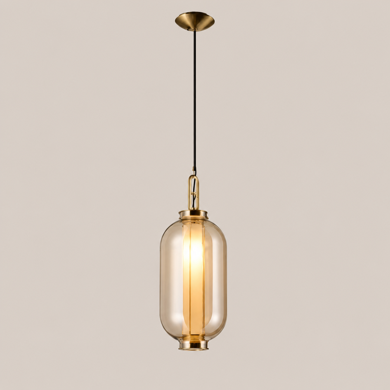 Isabelle | Amber Glass Lantern Pendant