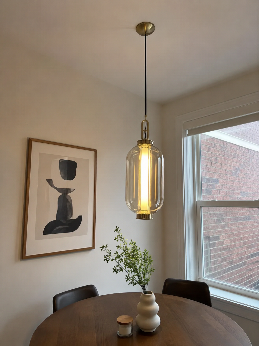 Isabelle | Amber Glass Lantern Pendant