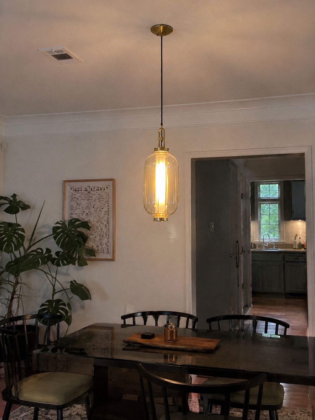 Isabelle | Amber Glass Lantern Pendant