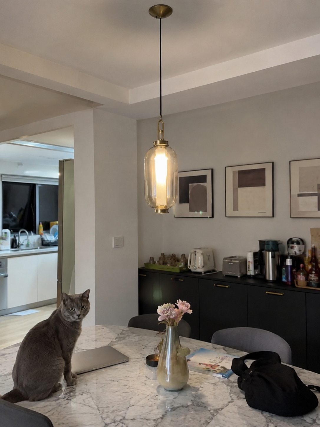 Isabelle | Amber Glass Lantern Pendant