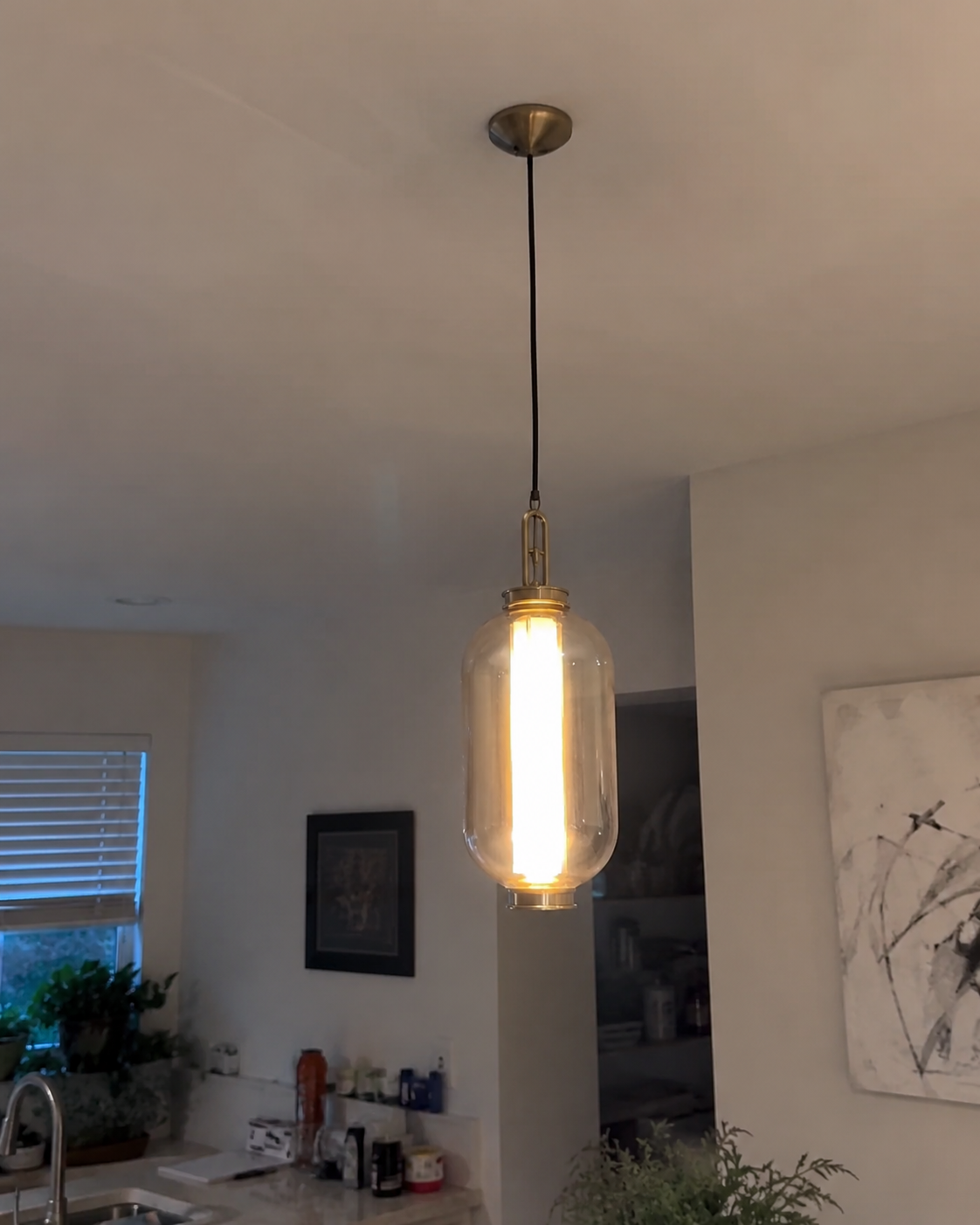Isabelle | Amber Glass Lantern Pendant