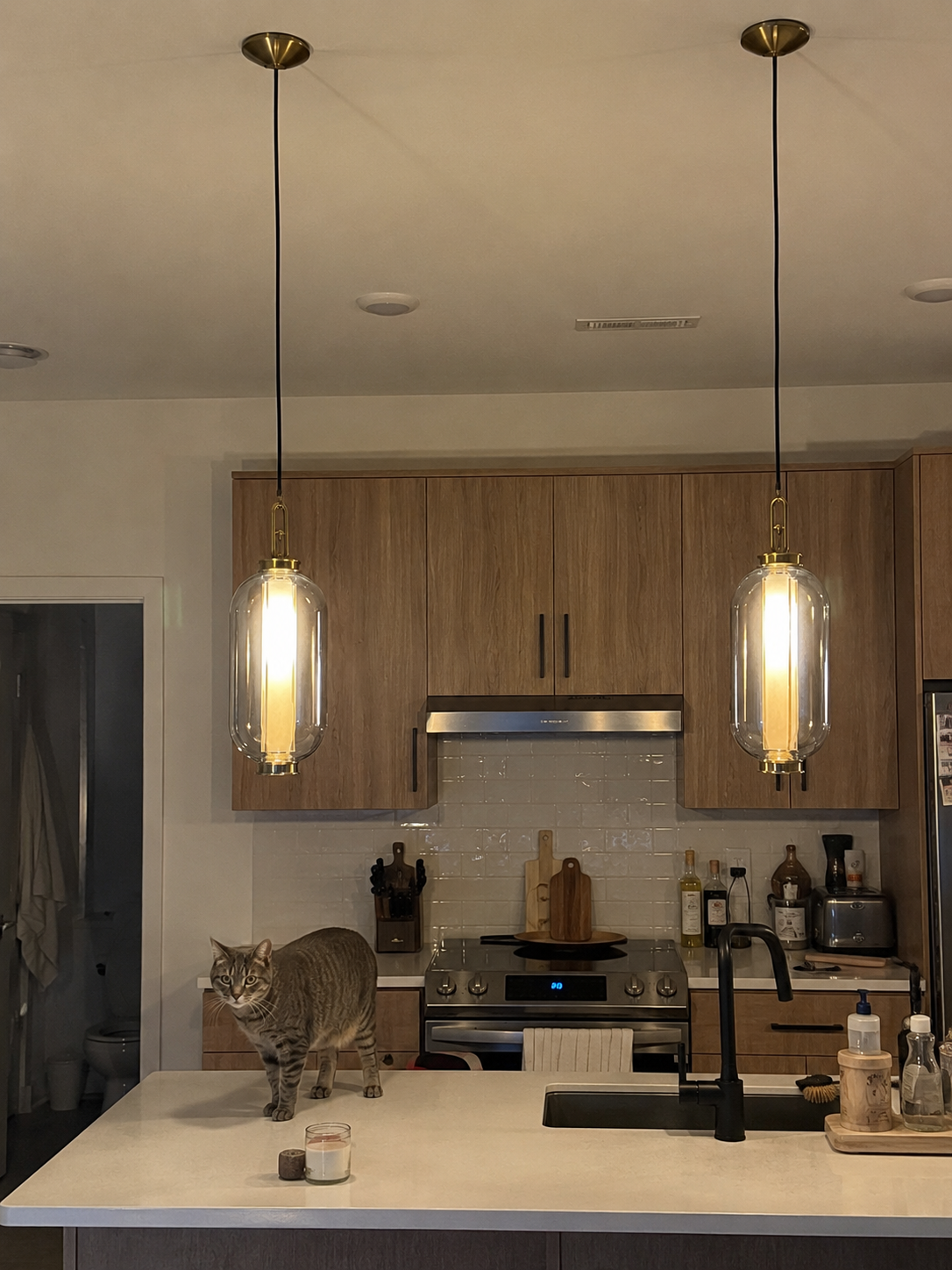 Isabelle | Amber Glass Lantern Pendant