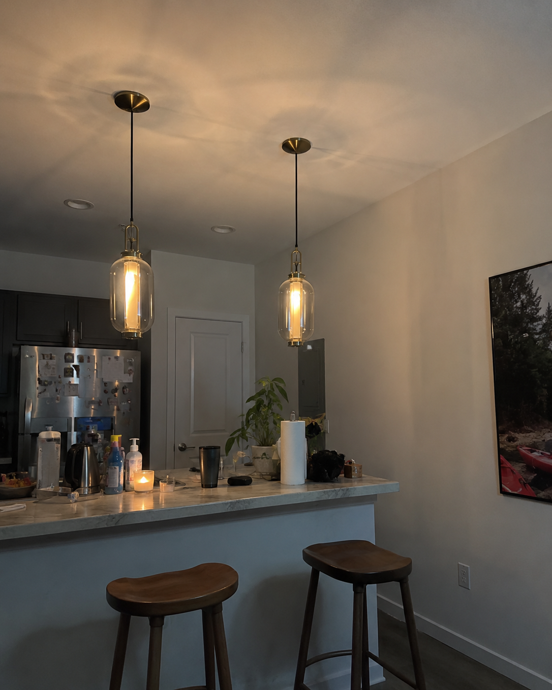 Isabelle | Amber Glass Lantern Pendant