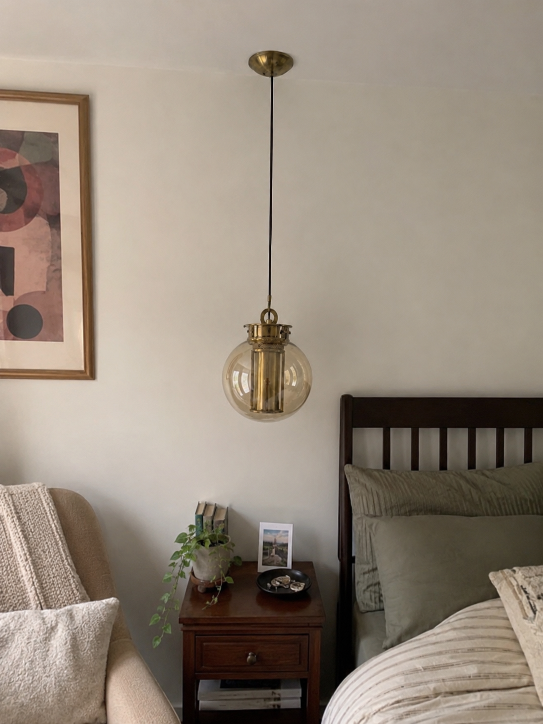 Camilla | Amber Glass Lantern Pendant