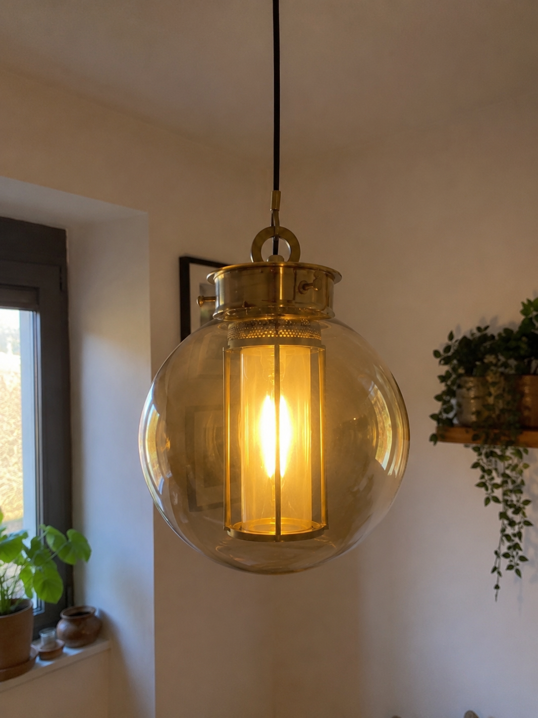 Camilla | Amber Glass Lantern Pendant