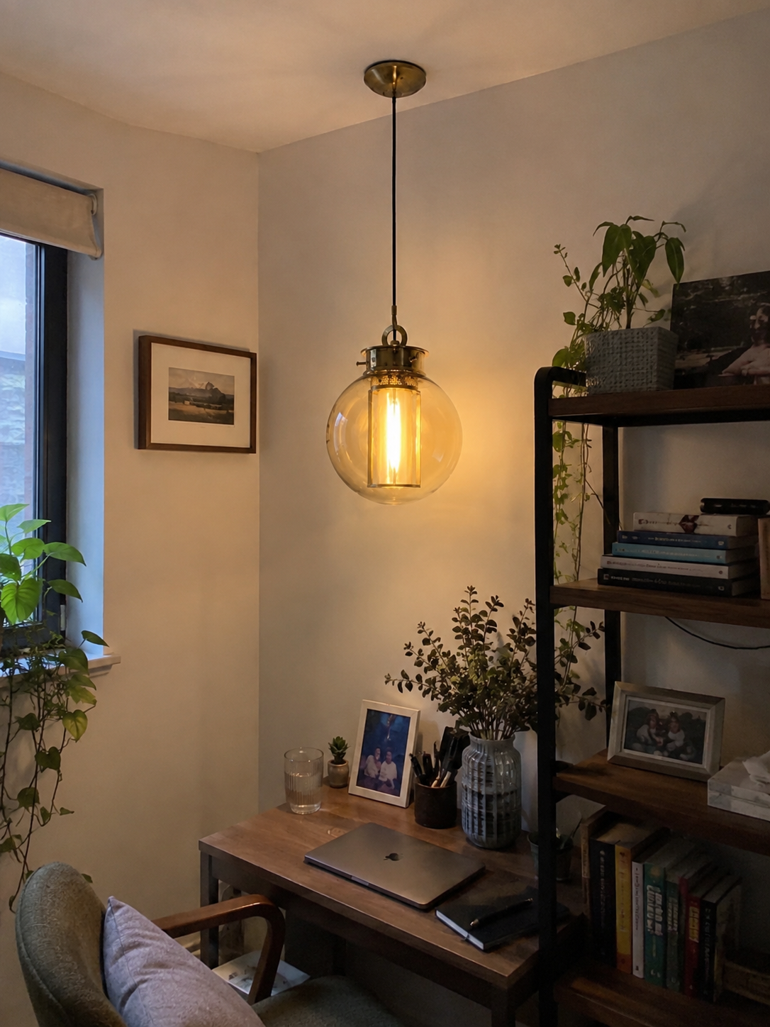 Camilla | Amber Glass Lantern Pendant