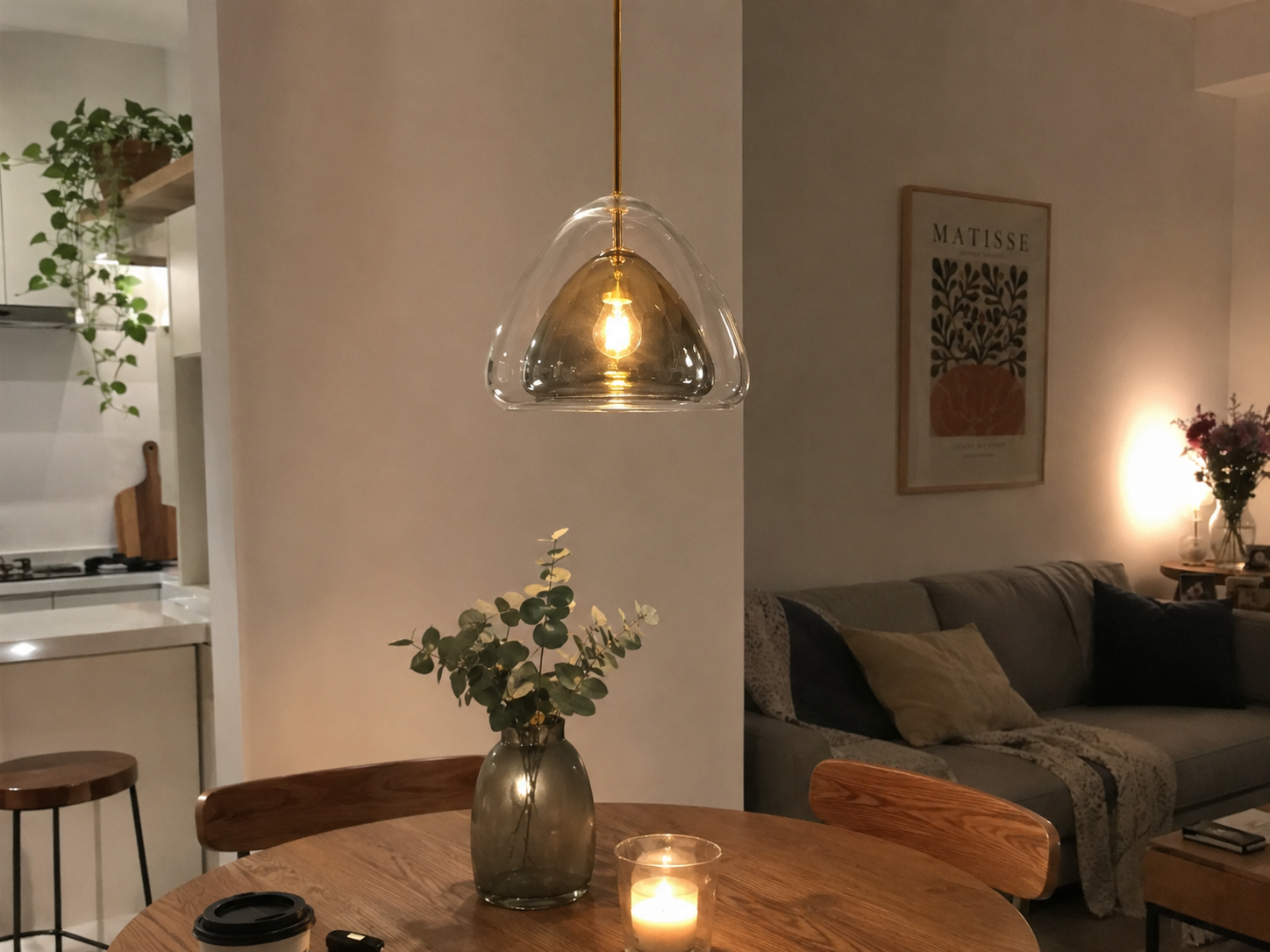 Delphine | Double-Shell Glass Pendant