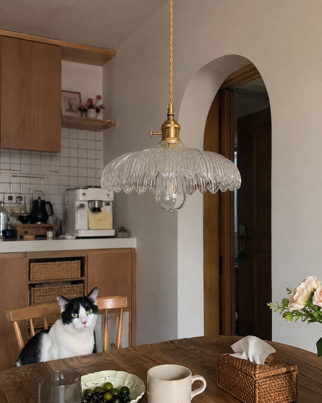 Beatrice | Vintage Brass Glass Sconce