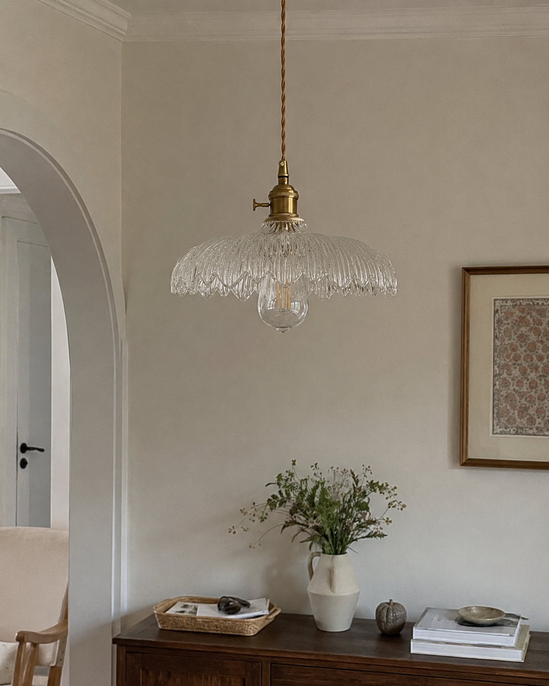 Beatrice | Vintage Brass Glass Sconce