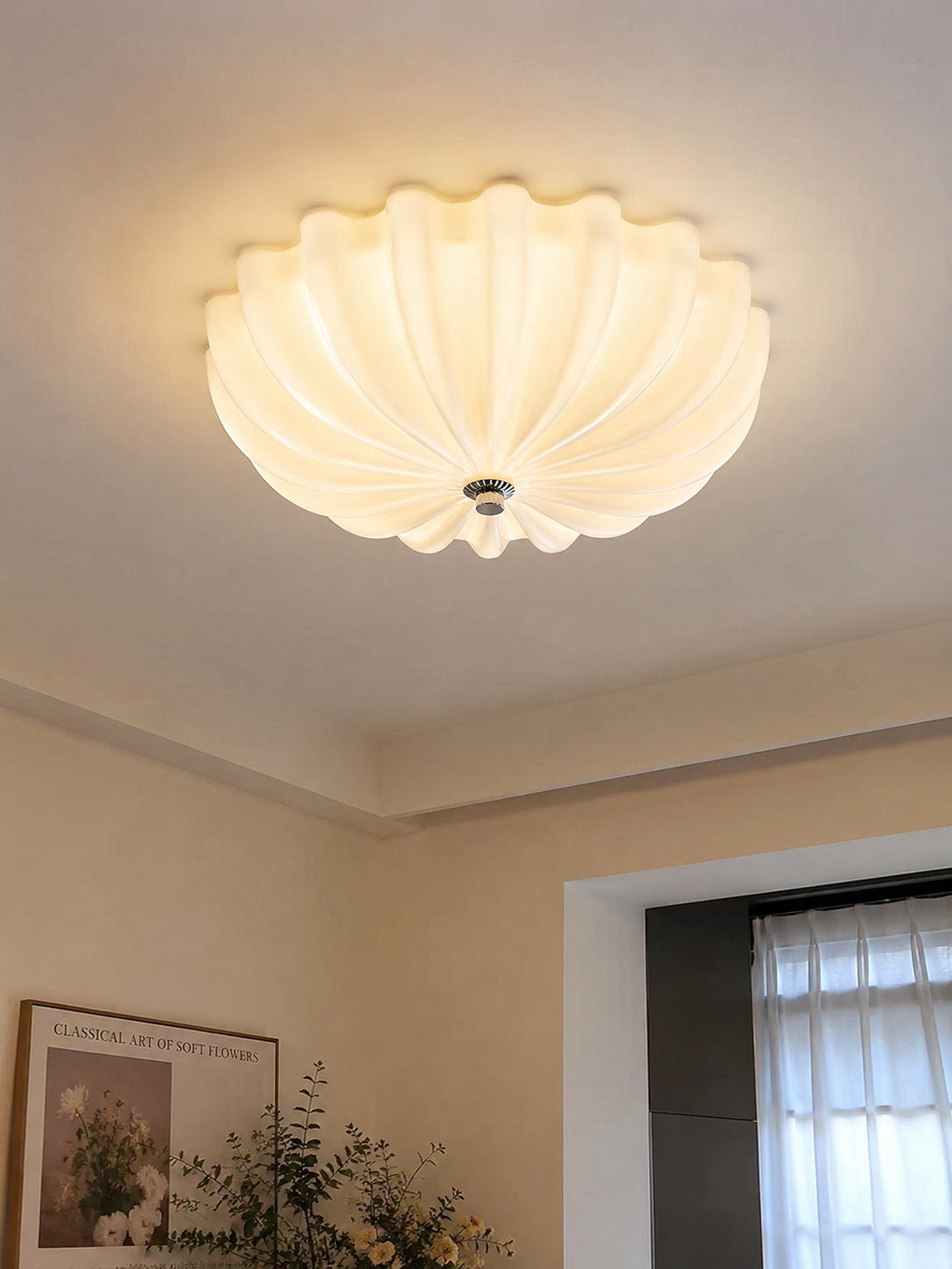 Seraphina | Cream Glass Ceiling Light