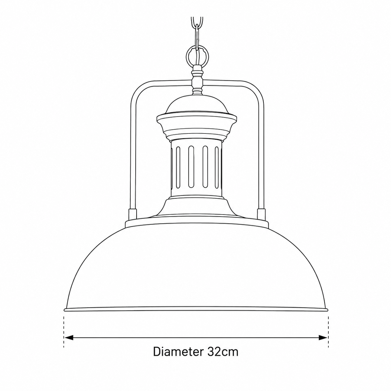 Dexter | Wrought Iron Dome Pendant