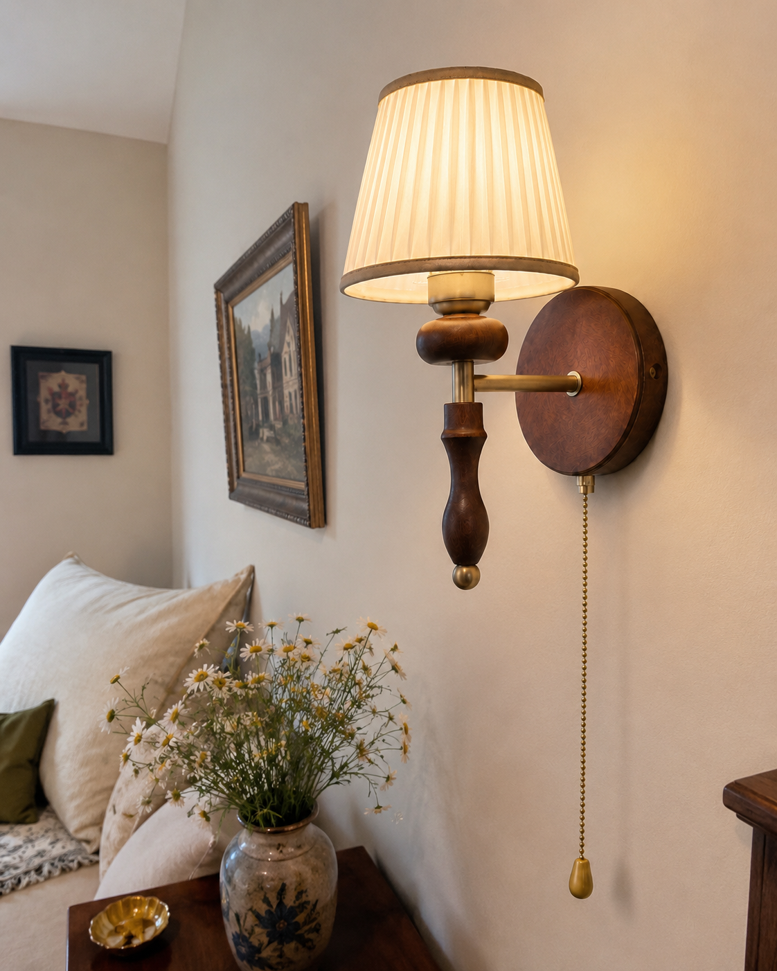 Desmond | Pleated Fabric Wall Sconce