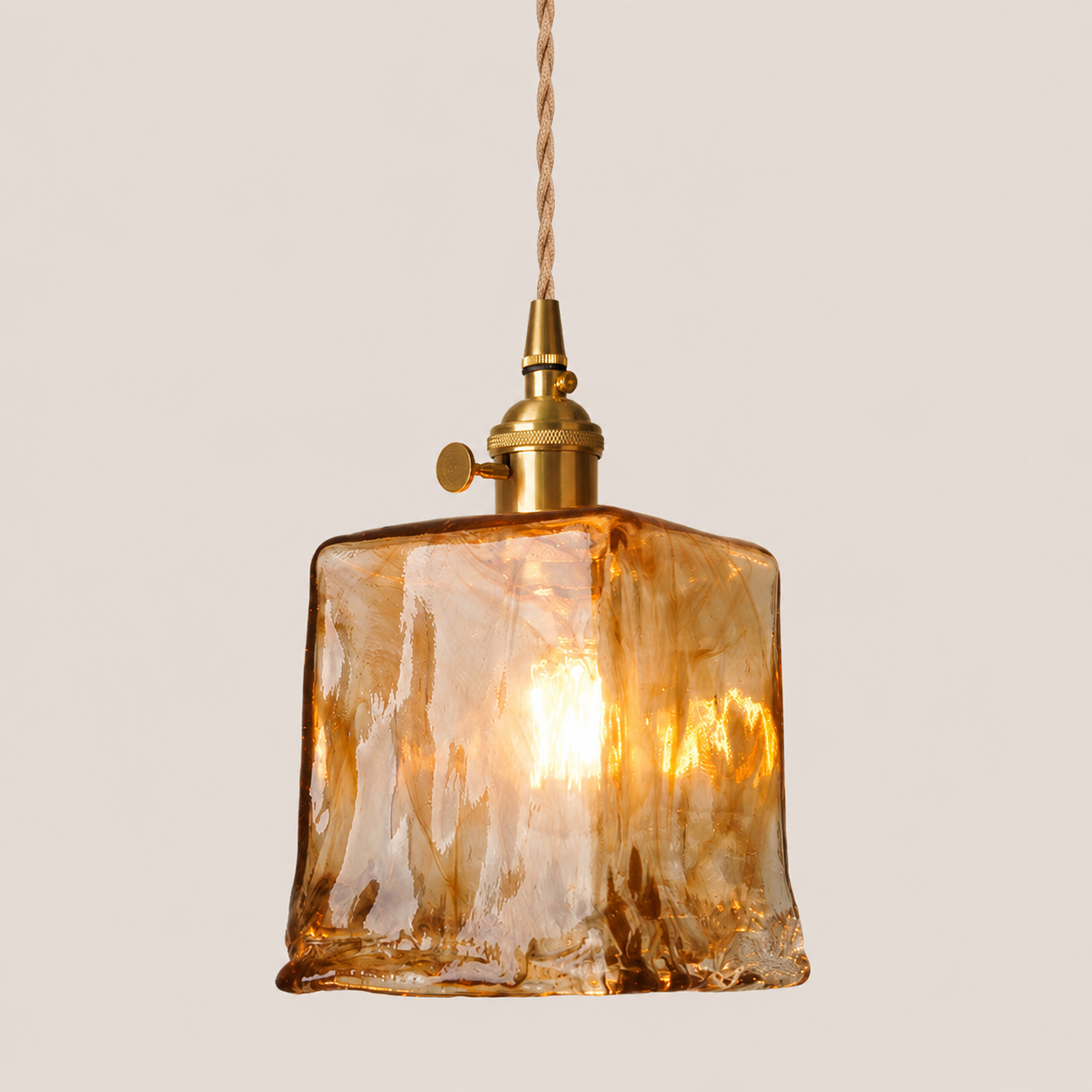 Celestine | Amber Glass Shade Pendant
