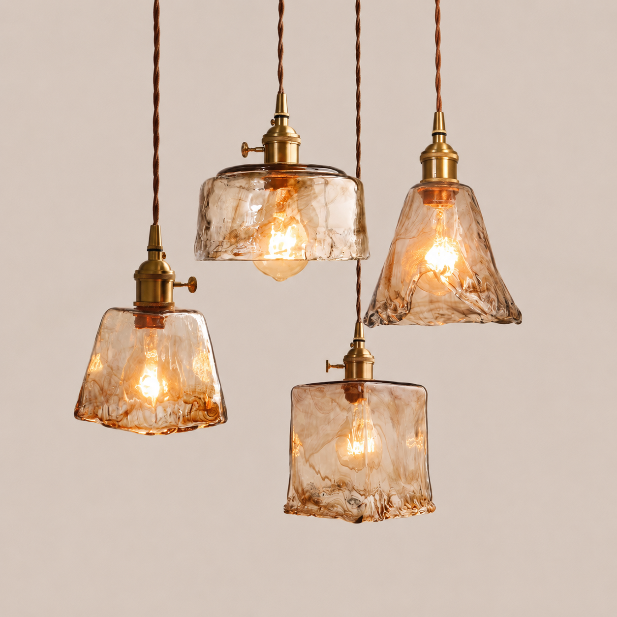 Celestine | Amber Glass Shade Pendant