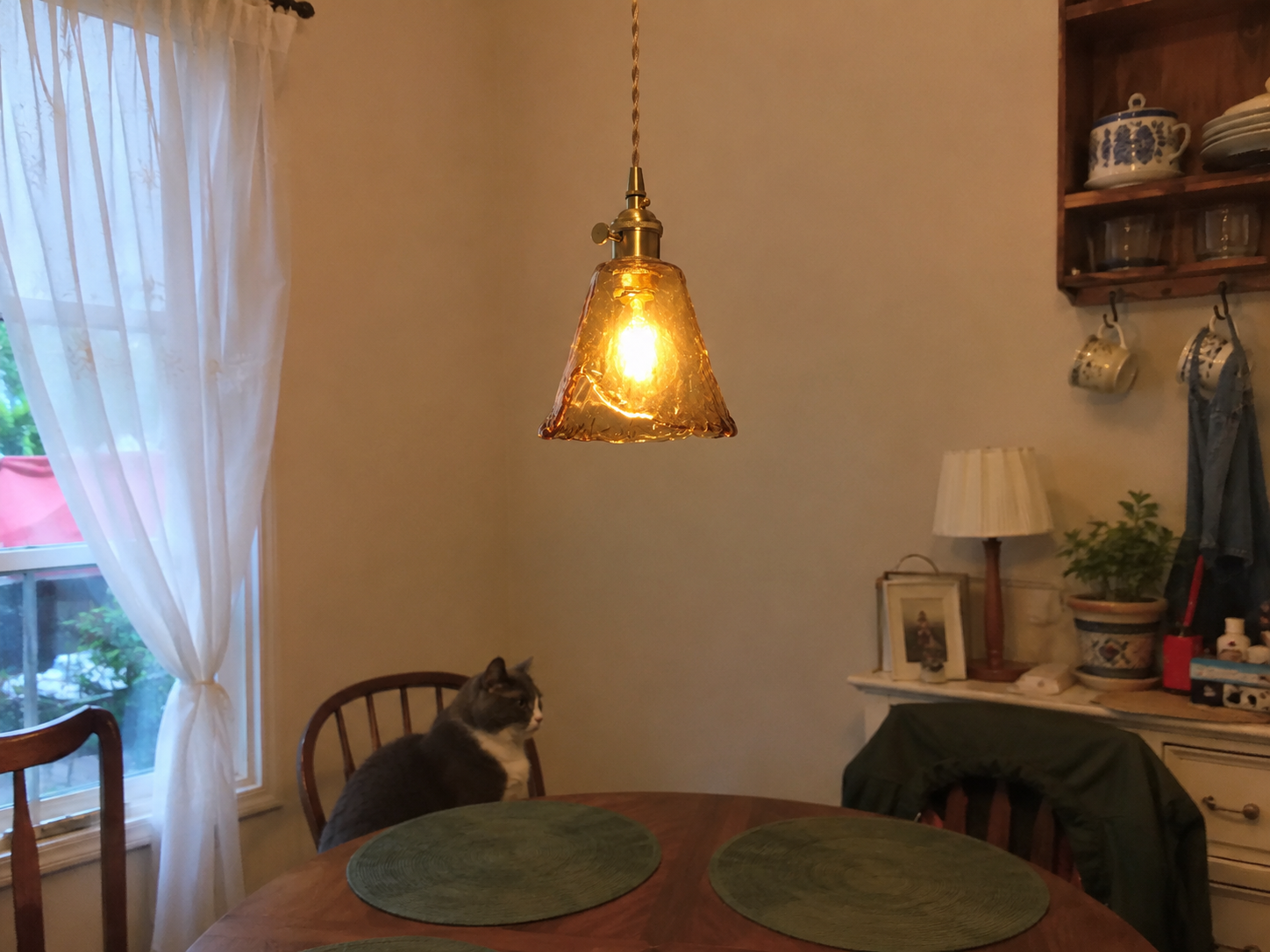 Celestine | Amber Glass Shade Pendant