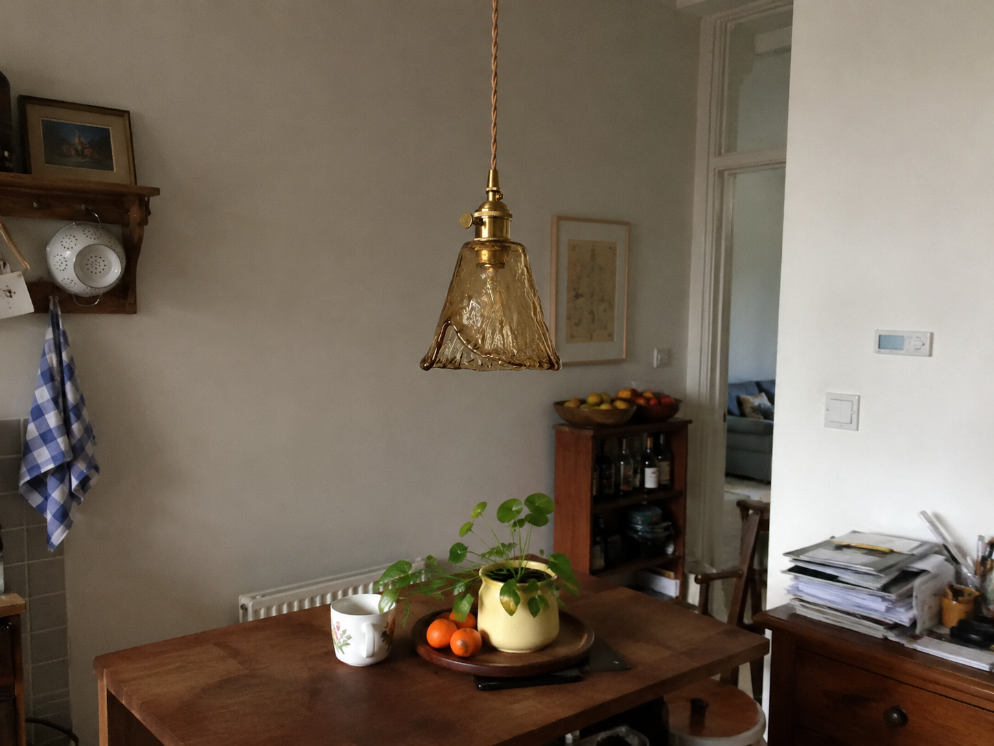 Celestine | Amber Glass Shade Pendant