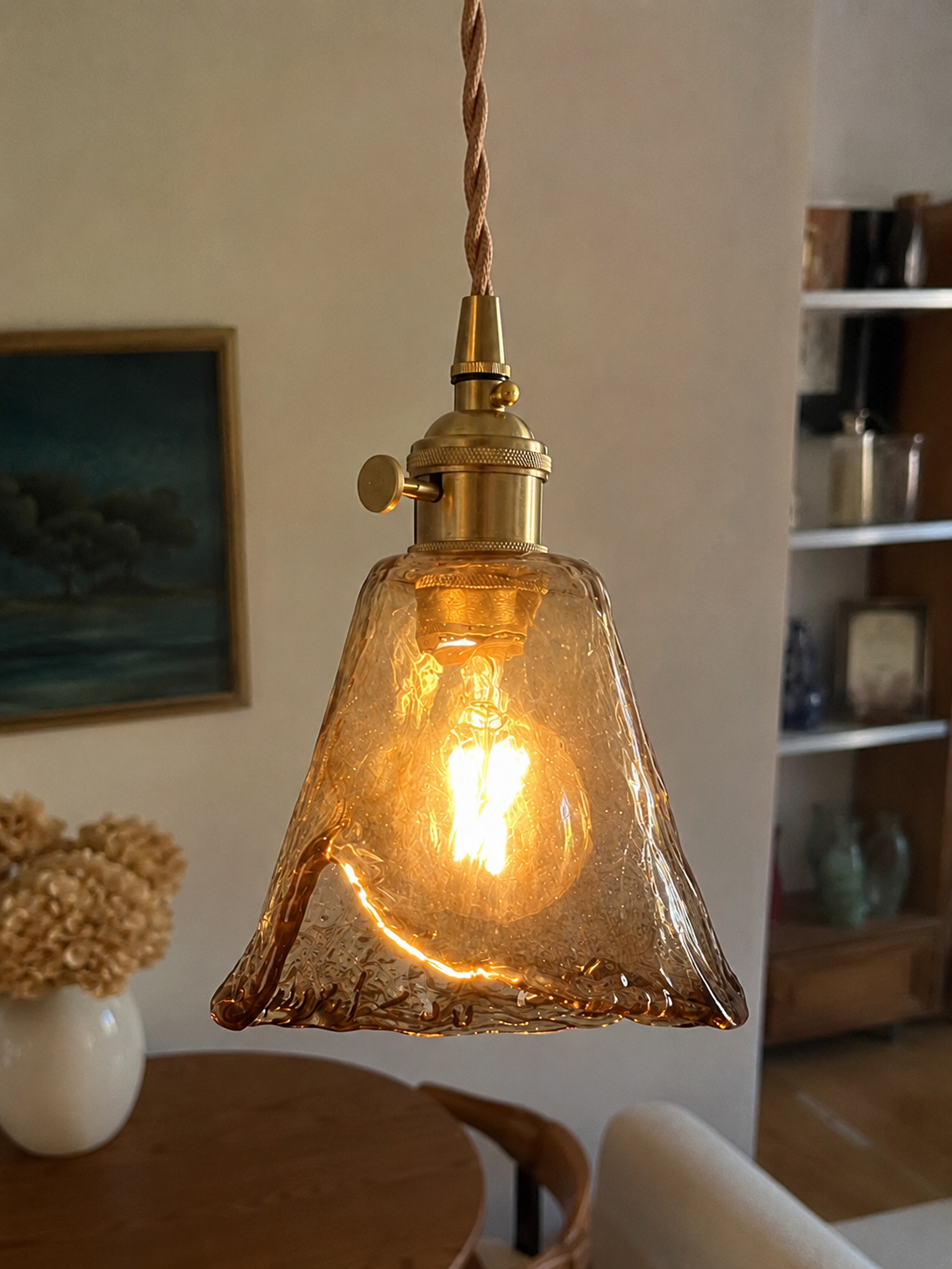 Celestine | Amber Glass Shade Pendant