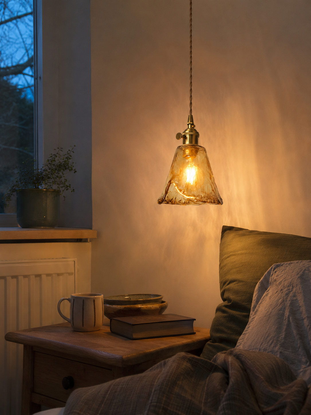 Celestine | Amber Glass Shade Pendant