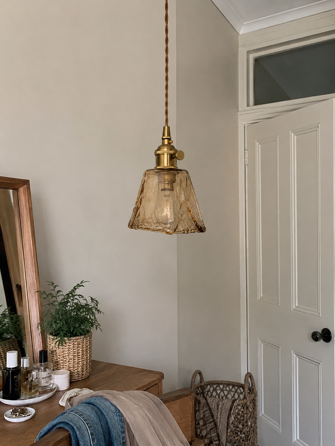 Celestine | Amber Glass Shade Pendant