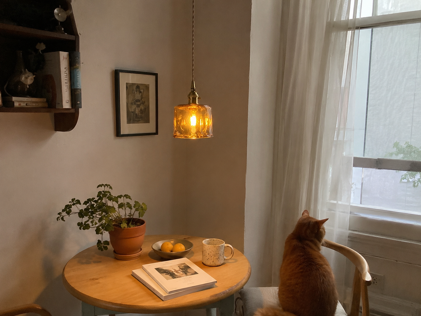 Celestine | Amber Glass Shade Pendant