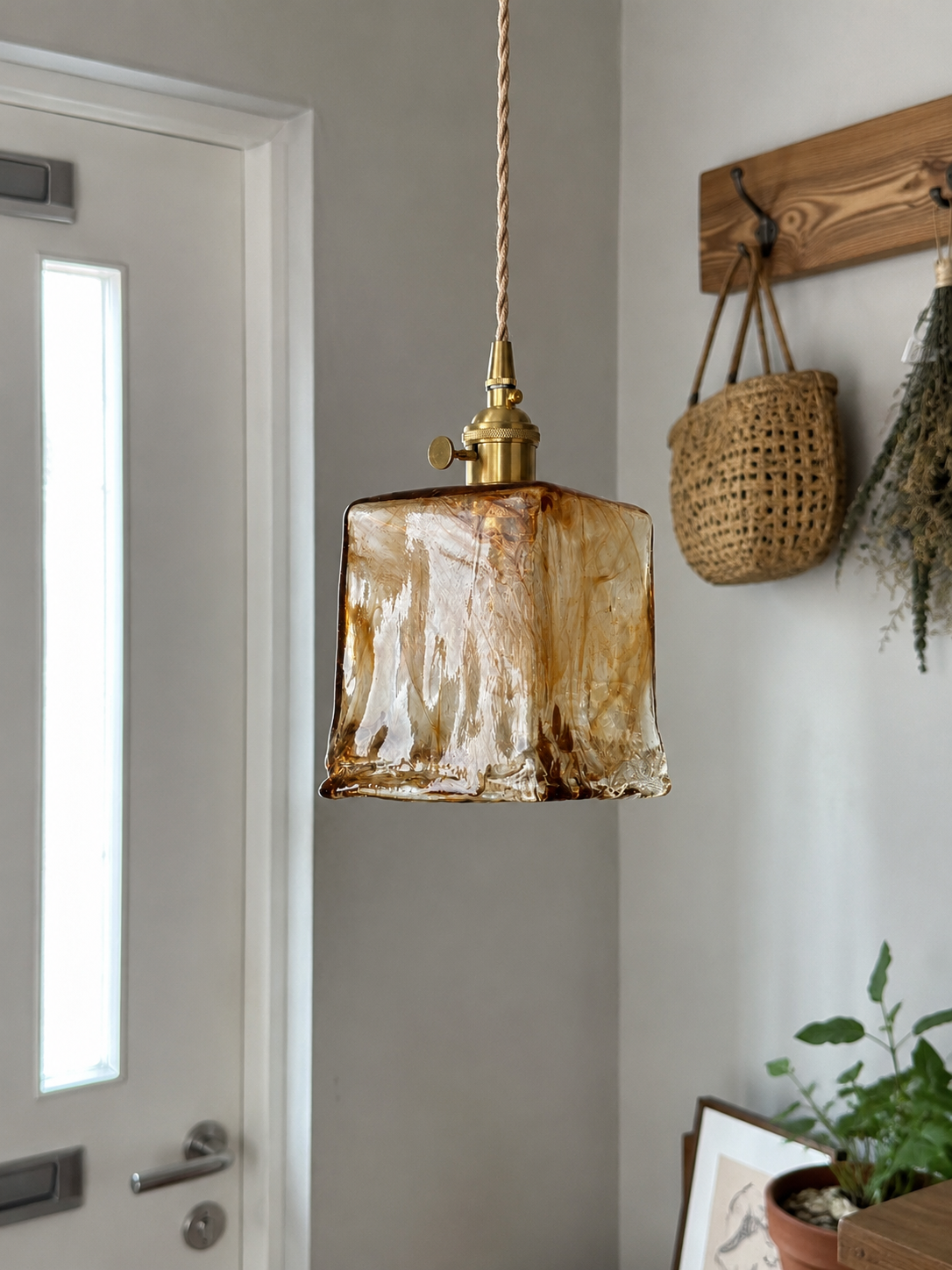 Celestine | Amber Glass Shade Pendant