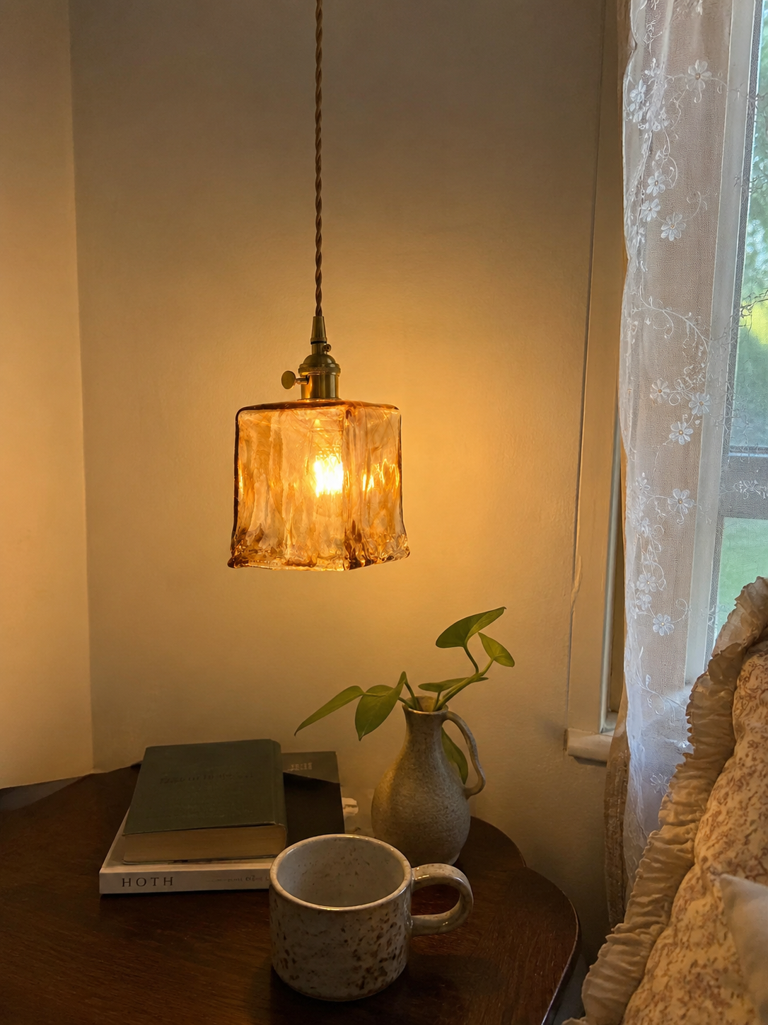 Celestine | Amber Glass Shade Pendant
