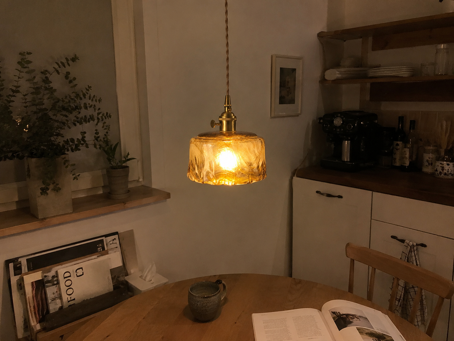 Celestine | Amber Glass Shade Pendant