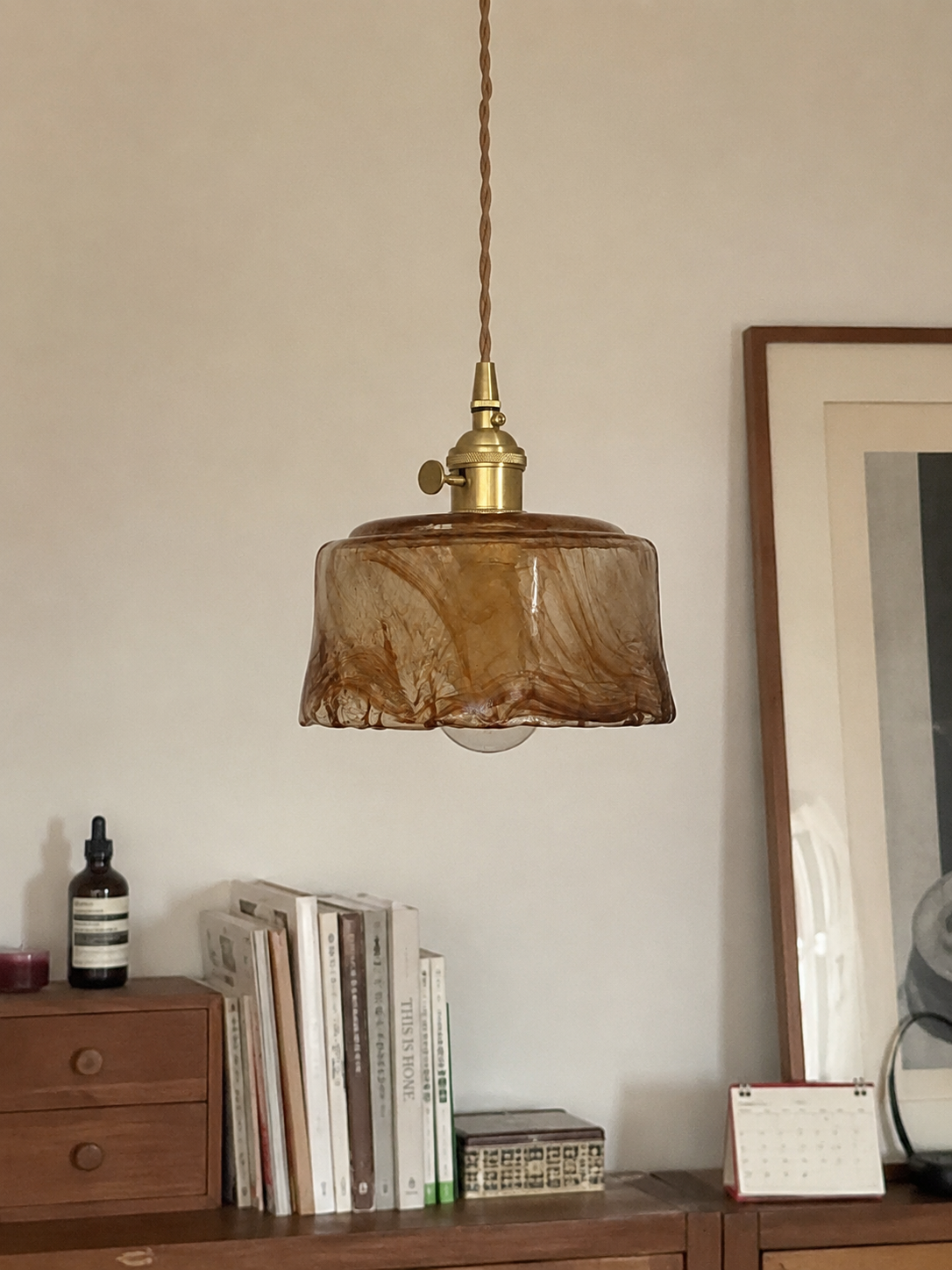 Celestine | Amber Glass Shade Pendant